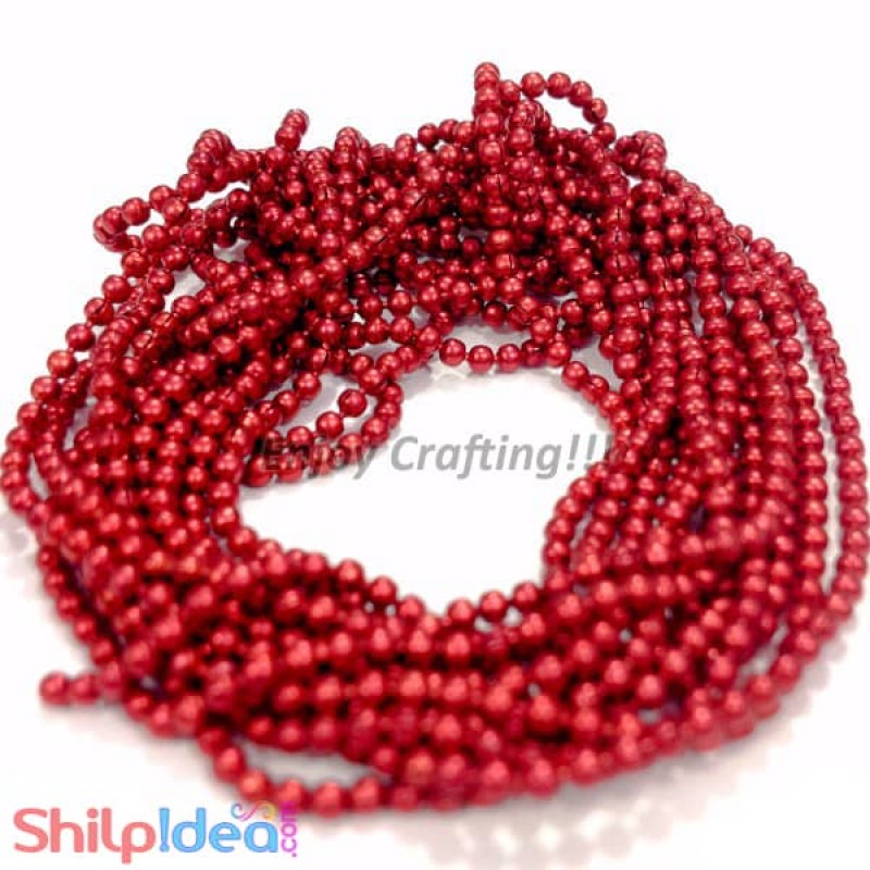 Metal Ball Chain 1.5mm - Red - 2 meter